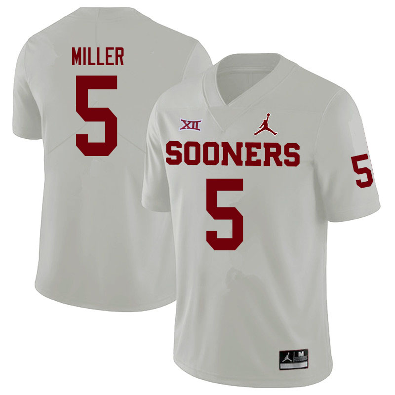 Men #5 A.D. Miller Oklahoma Sooners Jordan Brand College Football Jerseys Sale-White